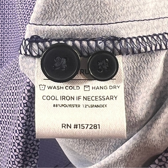 Mizzen Main Shirt Mens Size Large Classic Purple Geometric Stretch Career Button - Picture 7 of 12